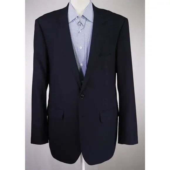 Eddie Bauer Men's Navy Blue Wool Blazer Jacket 2-Btn 46R - Picture 2 of 10
